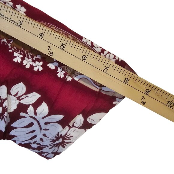 Hawaiian Shirt Red White Floral Print Surf Board Sz Large - Picture 4 of 8
